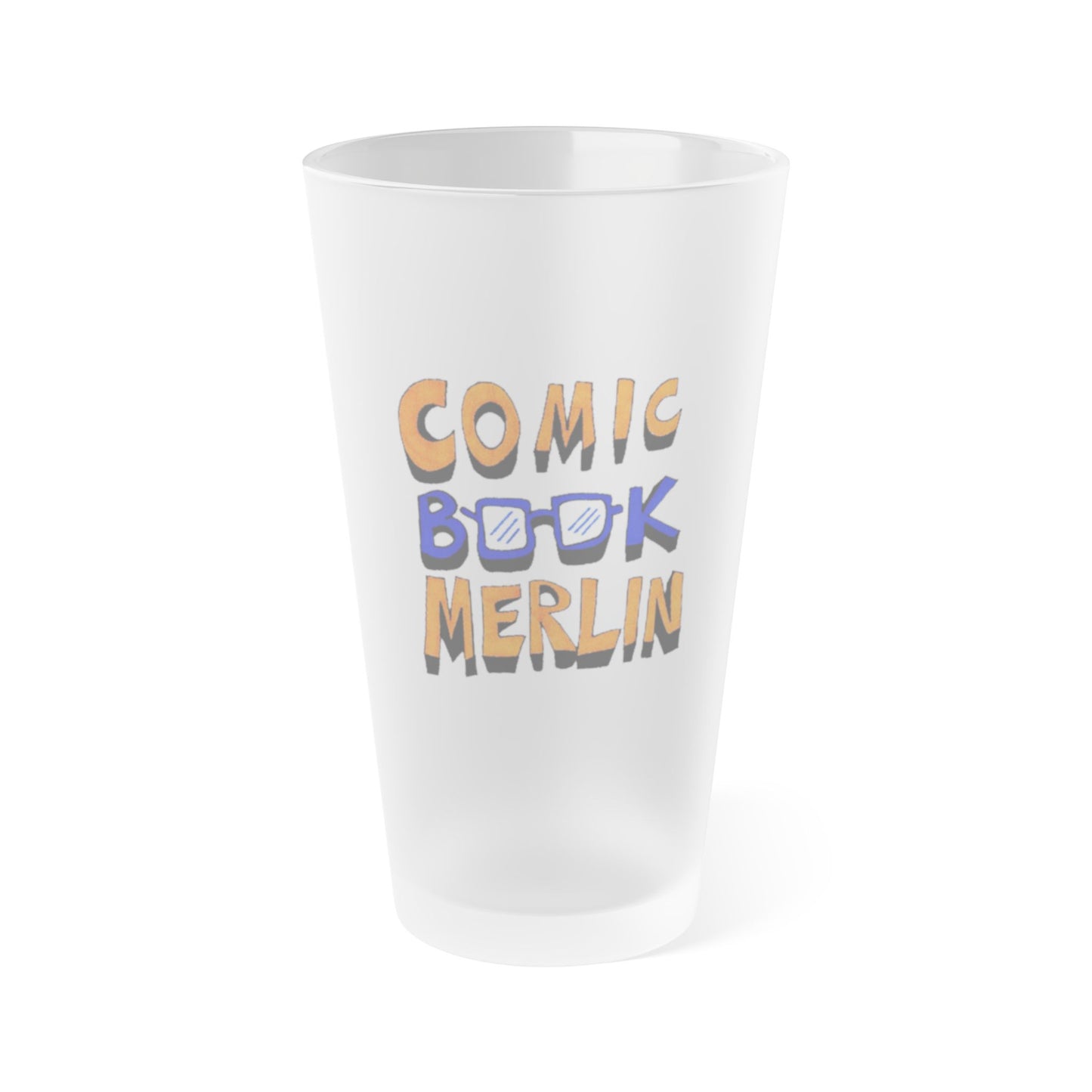 Comic Book Merlin Logo 16oz Pint Glass